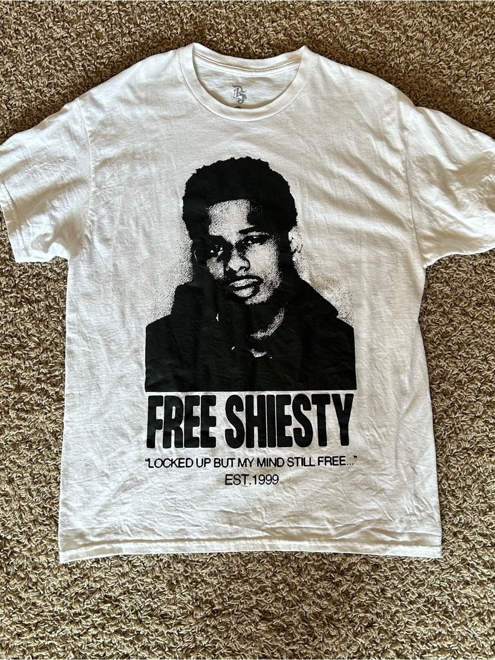 Free Shiesty White Graphic T-Shirt - Casual Men’s Tee